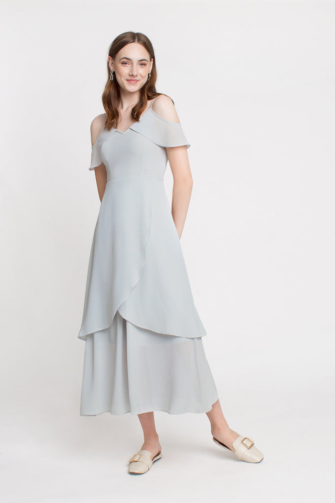 Drop-shoulder Maxi Dress