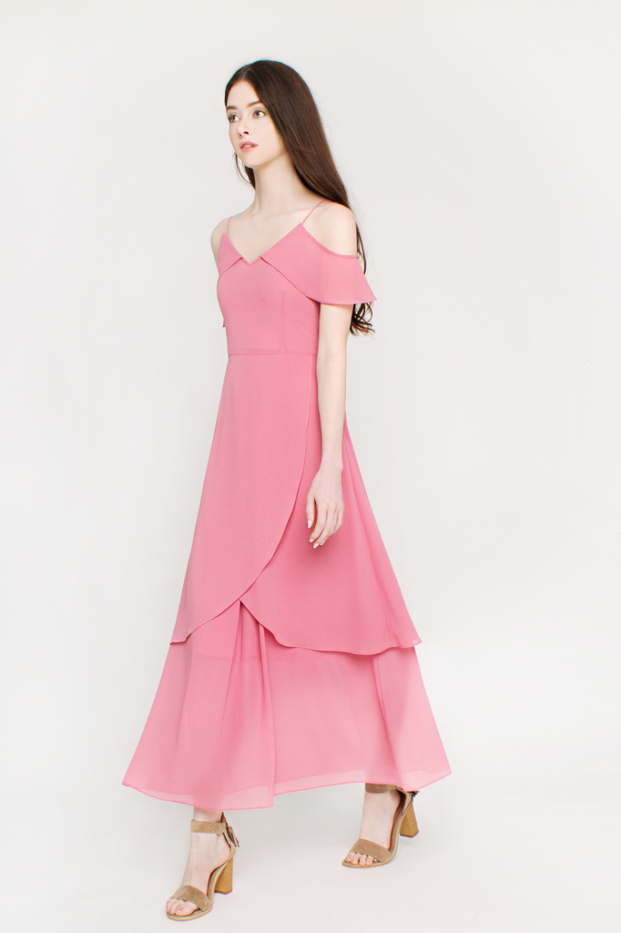 Drop-shoulder Maxi Dress