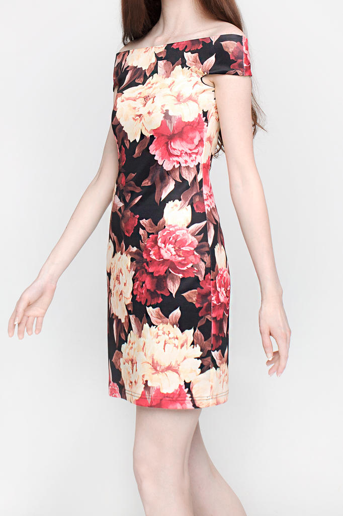 White floral off the shoulder dress sale